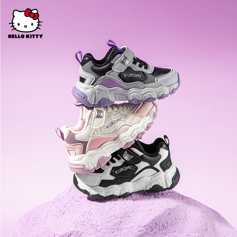 hello kitty童鞋女童运动鞋冬季新款儿童二棉鞋加绒女孩户外鞋