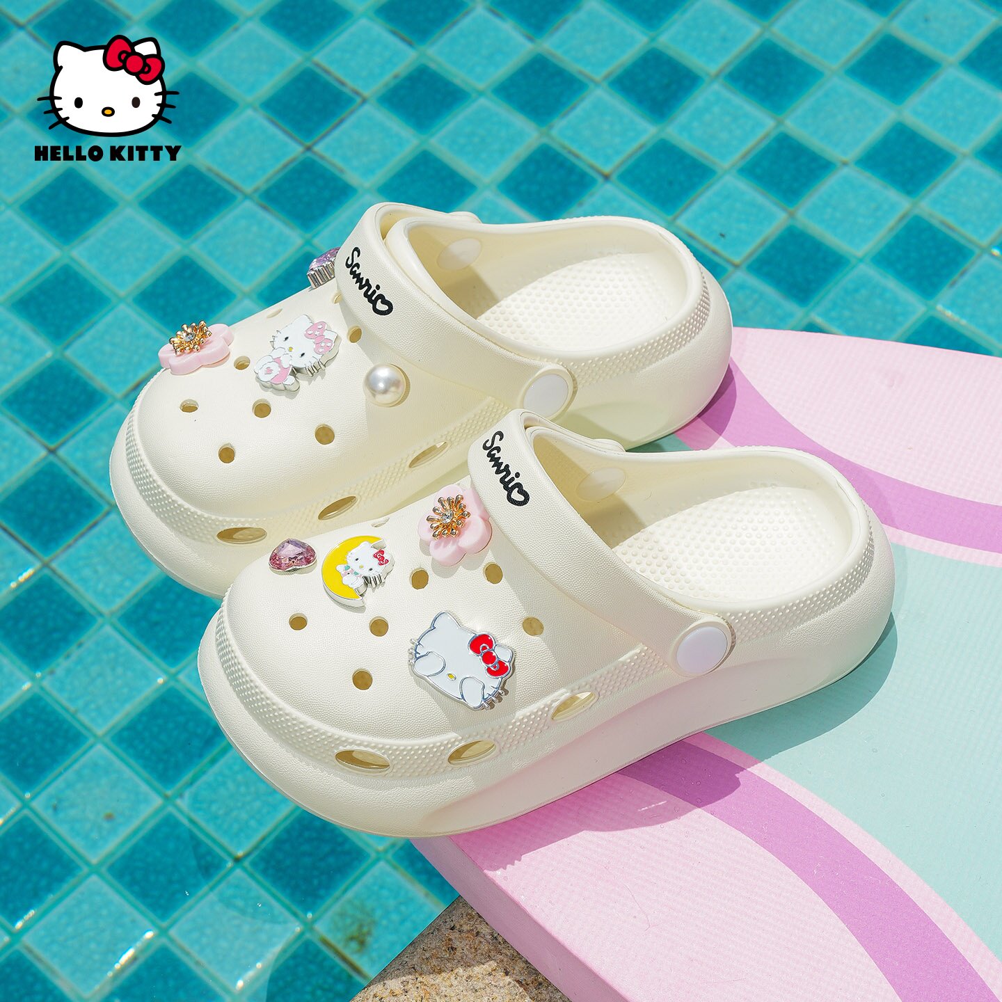 HelloKitty童鞋女童洞洞鞋夏季新款EVA可外穿防滑休闲儿童半拖鞋