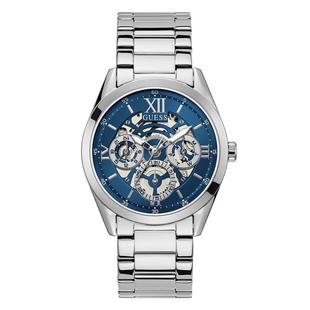 代购 GUESS女士腕表计时日期夜光防水钢带金属蓝色镂空商务休闲