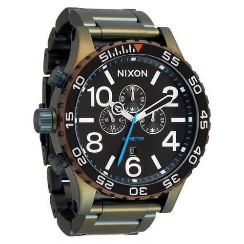 代购Nixon男士腕表计时夜光日期测速金属钢带防水大表盘商务运动