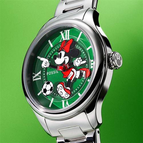 代购Disney x Fossil化石手表迪士尼米妮米老鼠足球石英三针男女