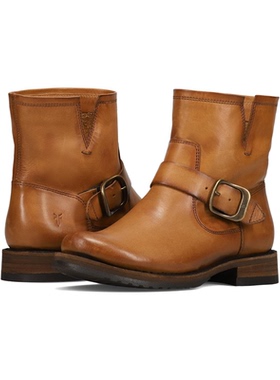 代购FRYE女士短靴舒适透气耐磨轻便圆头系带金属扣拉链日常穿搭