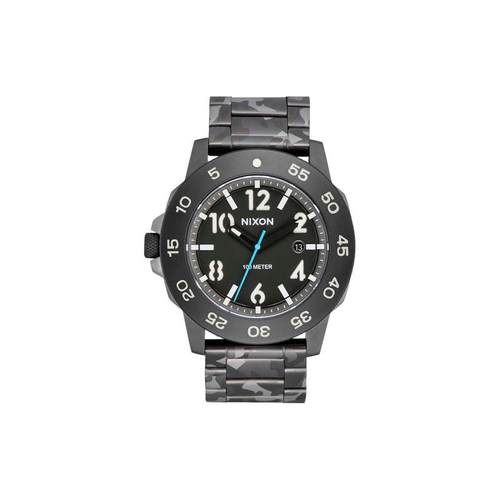代购Nixon男士腕表夜光计时日期防刮钢带防水金属迷彩商务运动