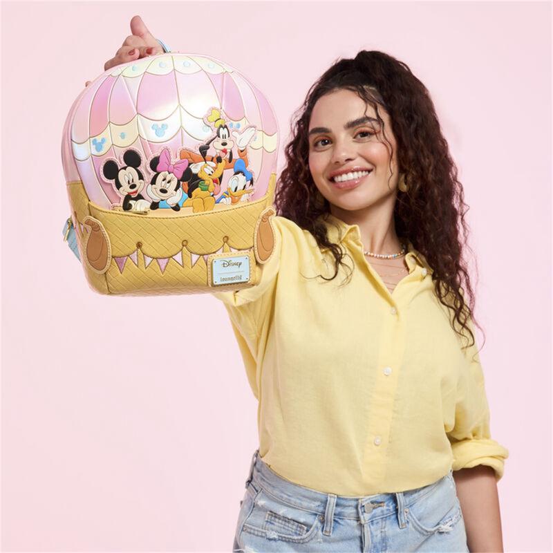 Loungefly迪士尼米奇和朋友们热气球卡通迷你休闲双肩背包痛包