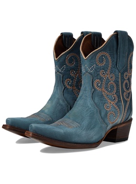 代购FRYE女士牛仔靴透气内衬缓震鞋垫舒适贴合耐磨鞋底刺绣