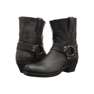 代购FRYE女士马丁靴轻便透气软底防滑黑色皮带扣双拉环圆头