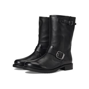 代购FRYE女士马丁靴透气软底轻便舒适圆头粗跟皮带扣弹力侧边