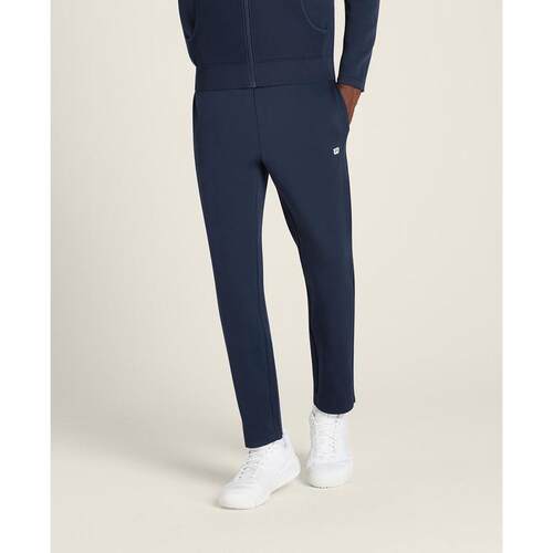 代购Wilson男士运动裤保暖弹性吸湿排汗贴身舒适深蓝色针织面料