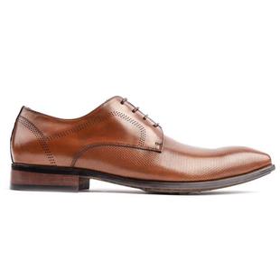 棕褐色柔软皮革低跟尖头时尚 休闲商务正装 皮鞋 Juxon SOLE 男式