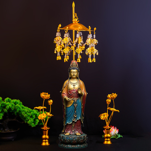 手工金莲花佛前供花供具鎏金璎珞宝盖华盖佛顶伞寺庙吊灯佛具