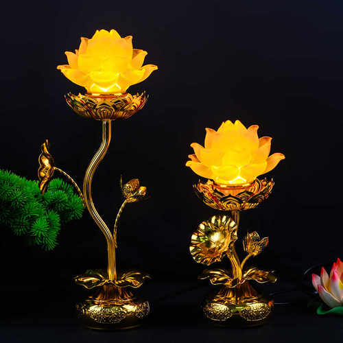 莲花灯佛前灯琉璃LED七彩
