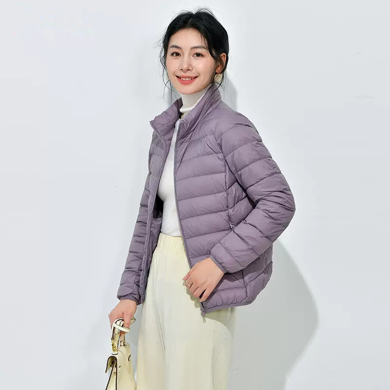 【伊晨】24冬平湖立领羽绒服轻薄款女式修身大码轻便外套韩版外套