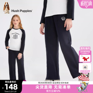 儿童开衩宽松休闲裤 暇步士童装 春秋新品 大童学院风直筒裤 女童长裤