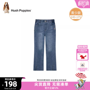 子儿童开衩微喇裤 暇步士童装 大童百搭休闲裤 春秋新品 女童牛仔长裤