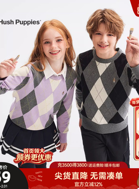 暇步士童装儿童线衣25秋冬新品男童学院风套头衫内搭女童保暖毛衣