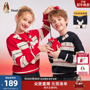 中大童套头线衣儿童拜年服 25秋冬新品 暇步士童装 女童毛衣新年款