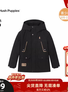 暇步士童装男童三防加绒风衣秋冬新款大童保暖上衣儿童工装厚外套