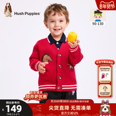 25秋冬新品 暇步士童装 男童针织开衫 小童宝宝线衣儿童卡通新年毛衣