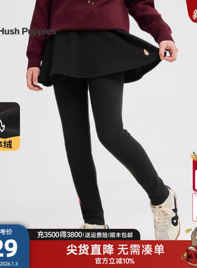 暇步士童装女童加绒打底裤25冬装新品大童休闲百搭保暖儿童厚裙裤