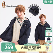 百搭连帽上衣 大童休闲三防风衣儿童时尚 暇步士童装 男童外套春新款
