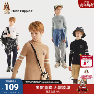 儿童保暖上衣 中大童休闲半高领打底衫 暇步士童装 男童线衣春秋新款