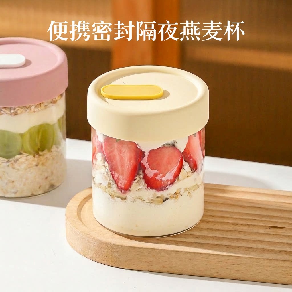 便携外带食品级隔夜燕麦杯酸奶杯图片