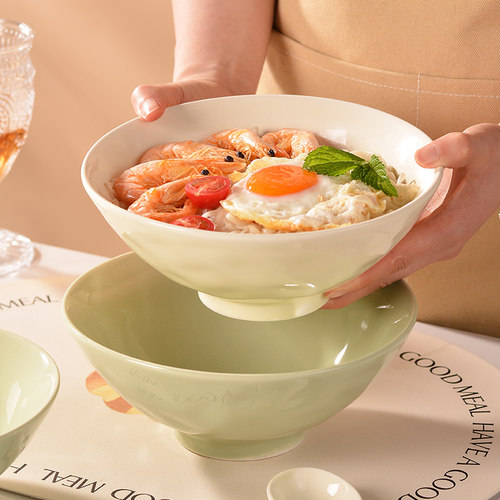 家用面碗陶瓷轻奢奶油风