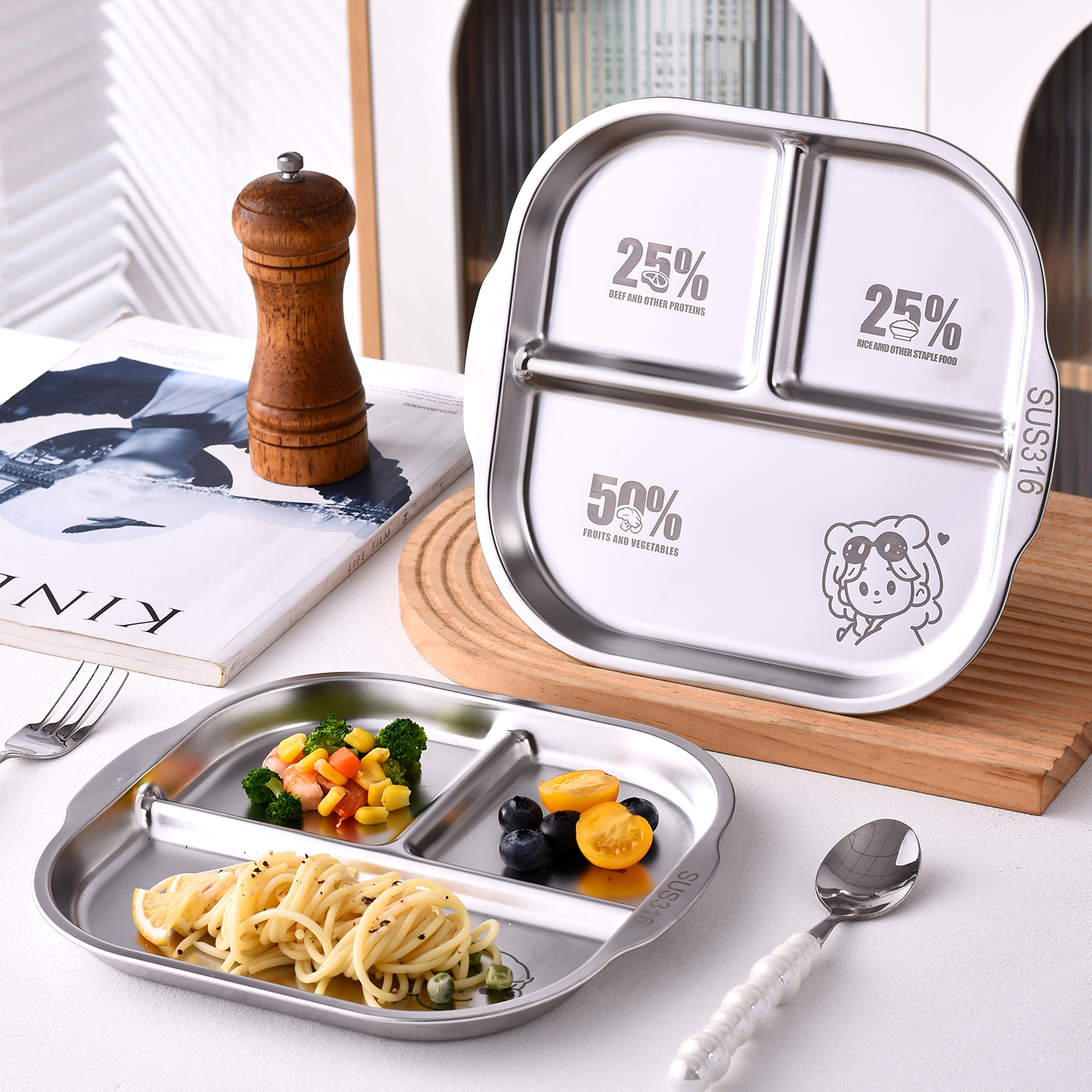211减脂餐盘专用定量控量三格