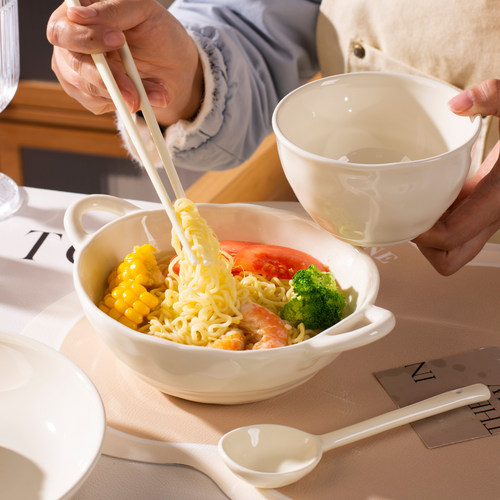 碗碟套装一人食高颜值2026新款碗筷单人一套陶瓷餐具双耳面碗个人