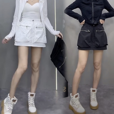 松紧腰休闲风短裤裤衩裙