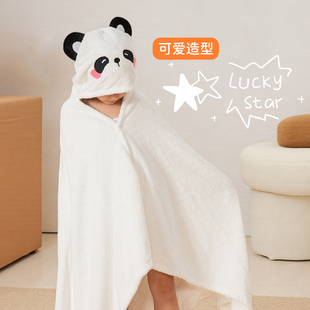 永盛儿童浴巾婴儿斗篷浴袍宝宝可穿式带帽男女童新生强吸水不掉毛