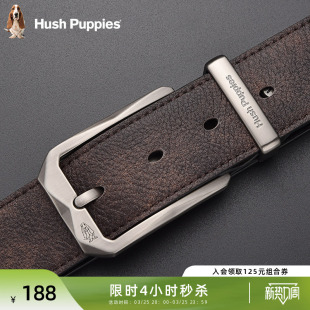 真皮高务裤 带男士 腰带 针扣百搭休闲青年头层牛皮裤 暇步士皮带男士