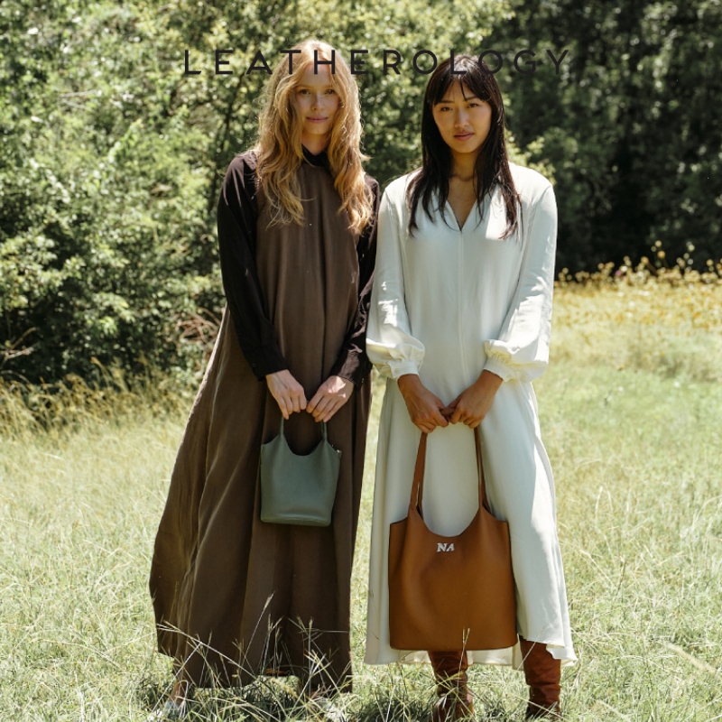 LEATHEROLOGY头层牛皮菜篮子包手拿包水桶手提包小拎包纯色女包