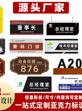 亚克力标识牌定制公司学校医院科室办公室门牌标志会议室车间公共洗手间标示牌总经理财务部办公牌子标牌订制