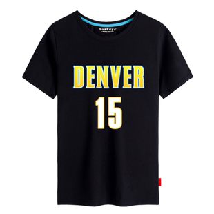 掘金队服t恤短袖男女篮球服装约基奇球衣服纯棉半截袖衫运动体恤