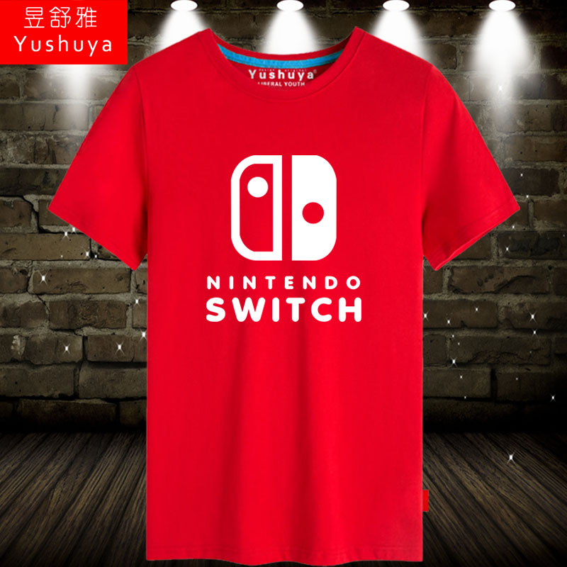 任天堂短袖t恤衫男女学生switch主机掌机游戏上衣服纯棉半截袖体