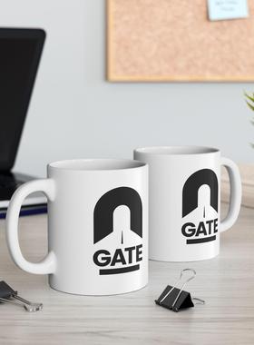 GATE_11oz马克杯双面印刷白色光泽咖啡杯马克杯子创意咖啡杯现货