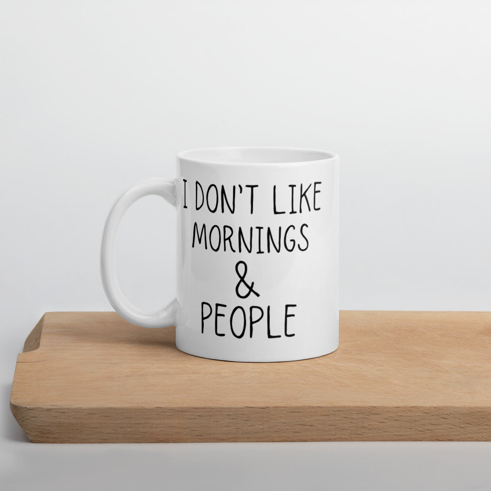 有趣内向的咖啡杯我不喜欢早晨不想上班杯陶瓷马克杯水杯礼物定制