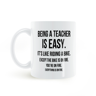 Being A Teacher is Easy Mug教师节毕业季礼物陶瓷咖啡马克杯子