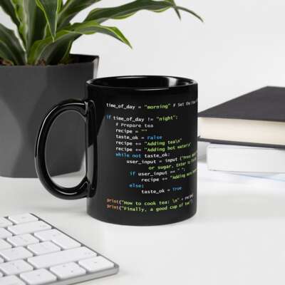 Python_Tea_Preparation_程序员黑杯双面定制程序创意杯咖啡杯
