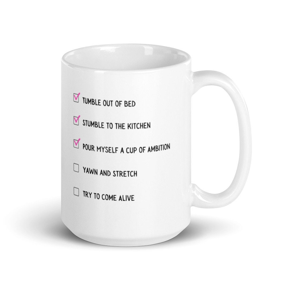 早晨清单杯的野心 9 到 5 马克杯咖啡清单任务杯陶瓷马克杯