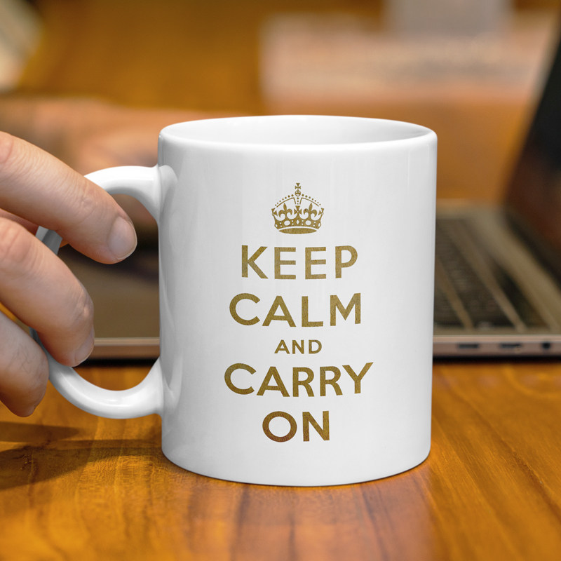 keep calm and carry on mug保持冷静继续前行陶瓷马克杯喝水杯子