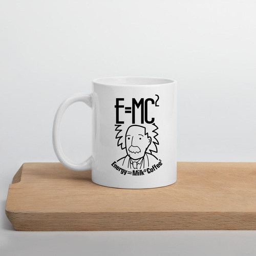 E=MC2爱因斯坦Energy能量Milk牛奶咖啡陶瓷马克杯子水杯新Coffee