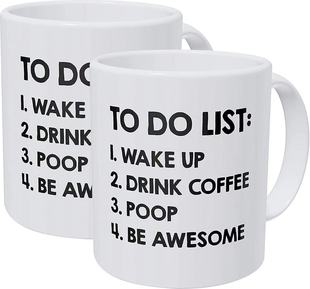 每天早上醒来 TO DO LIST: DRINK COFFEE 陶瓷马克杯水杯杯子