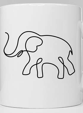 Elephant Mug Minimal Elephant Coffee Mug 大象杯陶瓷马克杯
