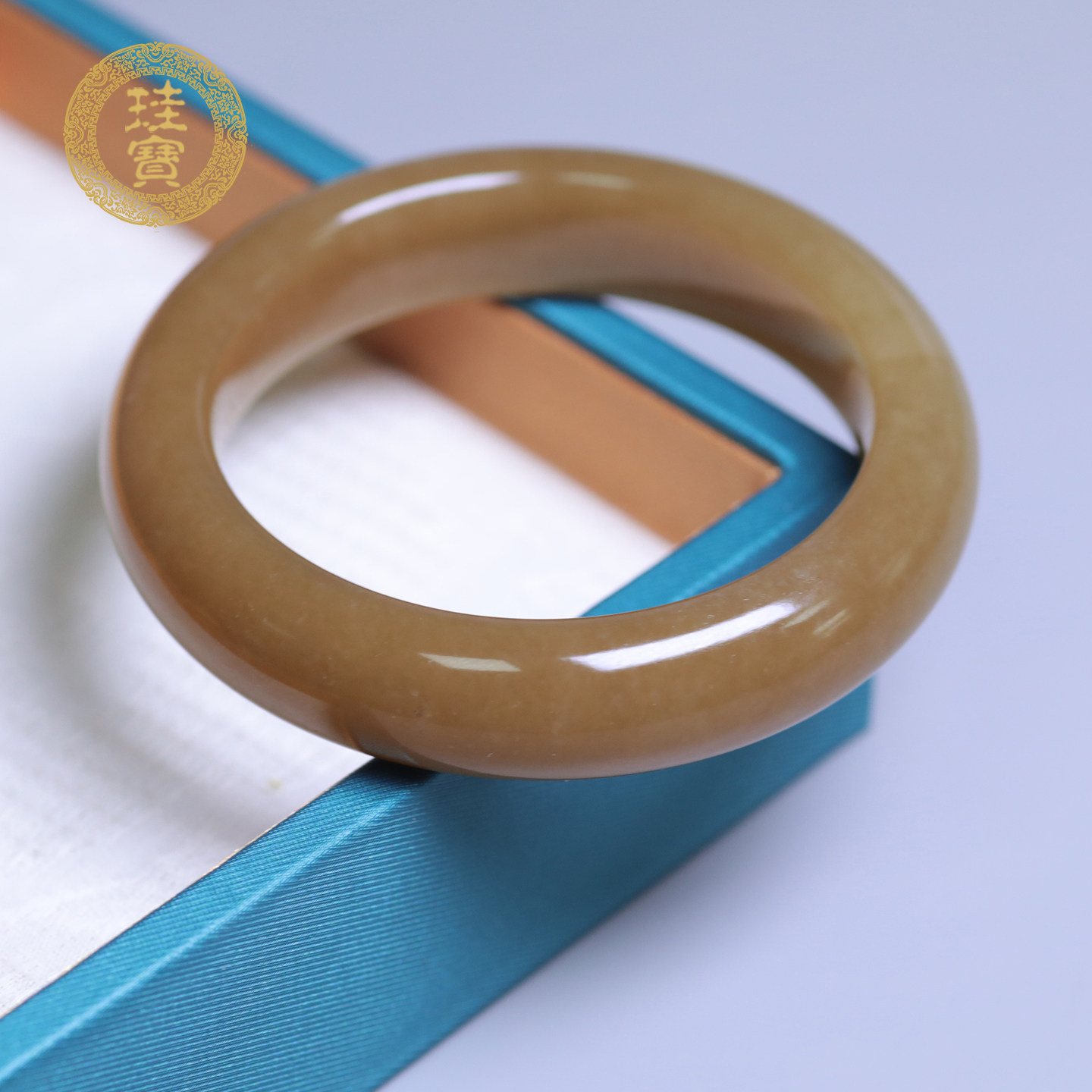 珪宝和田玉糖玉宽条手镯56.5mm