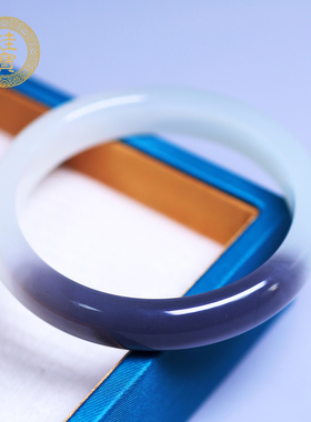 珪宝和田玉烟紫宽条手镯58.7mm女