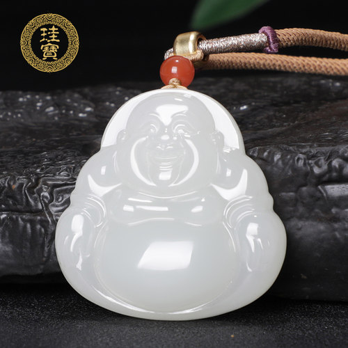 珪宝新疆和田玉羊脂女款佛公正品