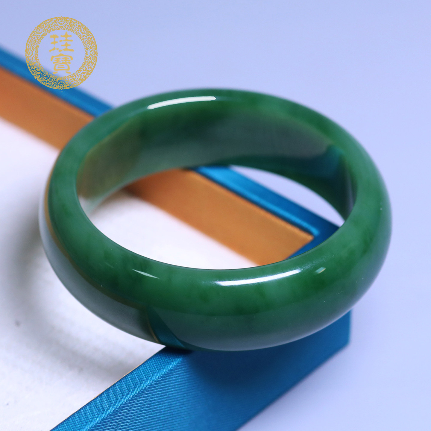 珪宝59mm和田玉碧玉宽版手镯女款轮胎镯天然玉石玉镯子送妈妈礼物