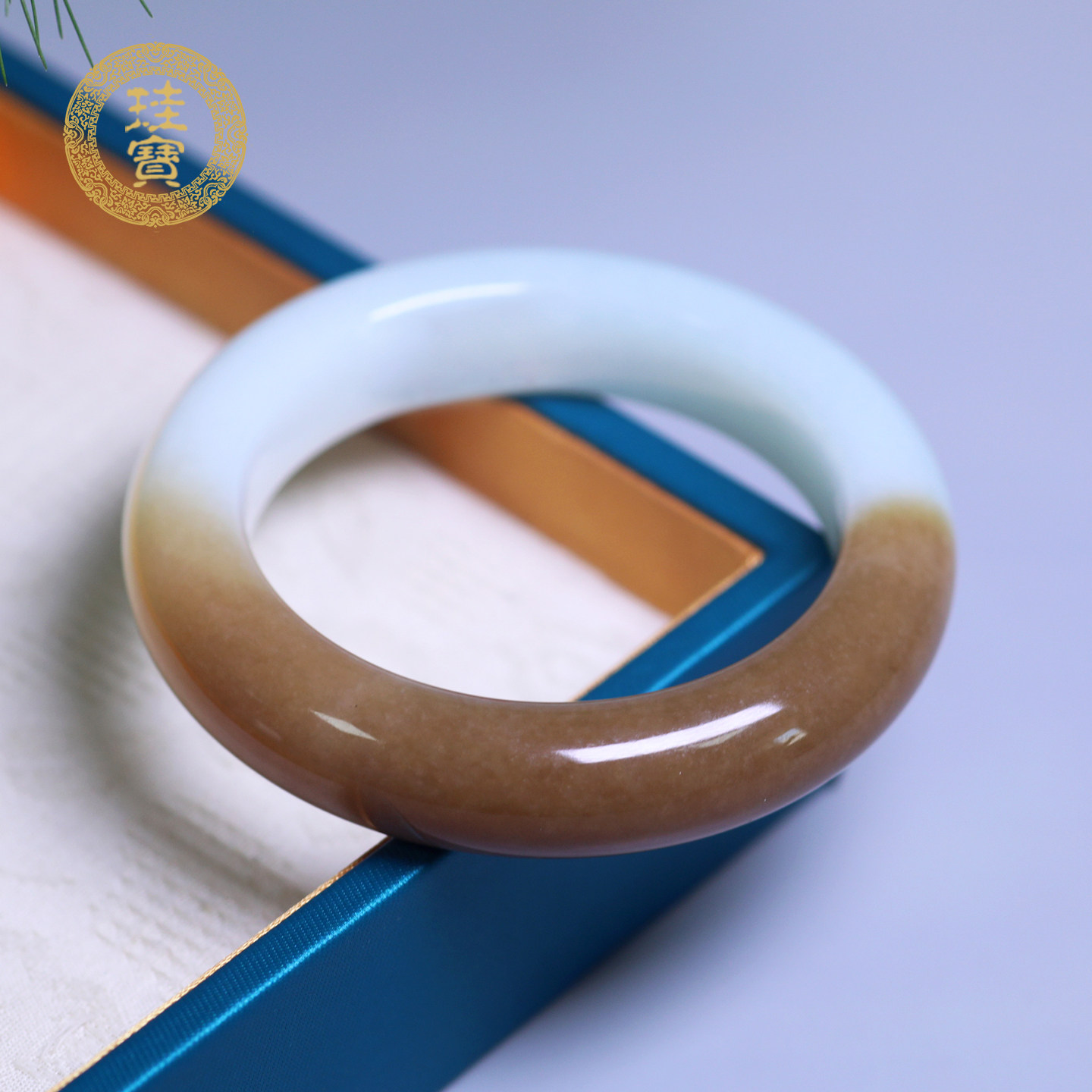 珪宝和田玉糖白玉宽版手镯56.6mm